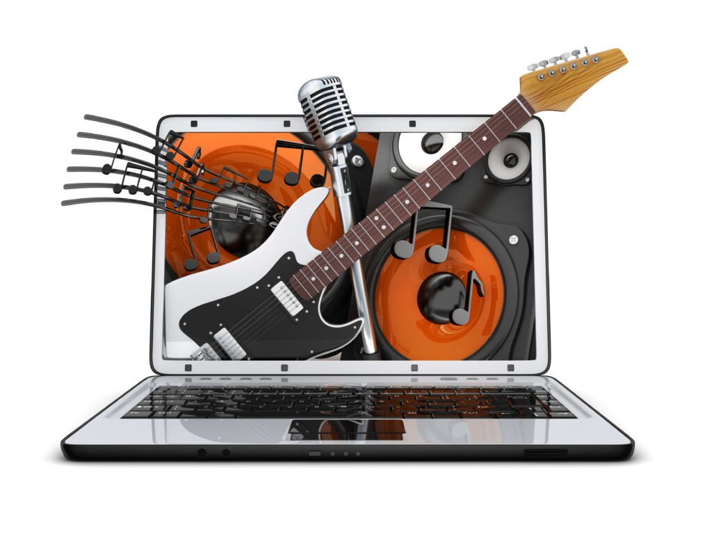 Abstract music in laptop