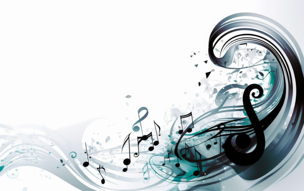 Abstract music notes illustration in white background