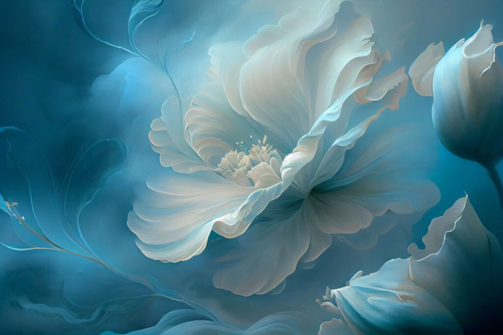 Big white and blue flower