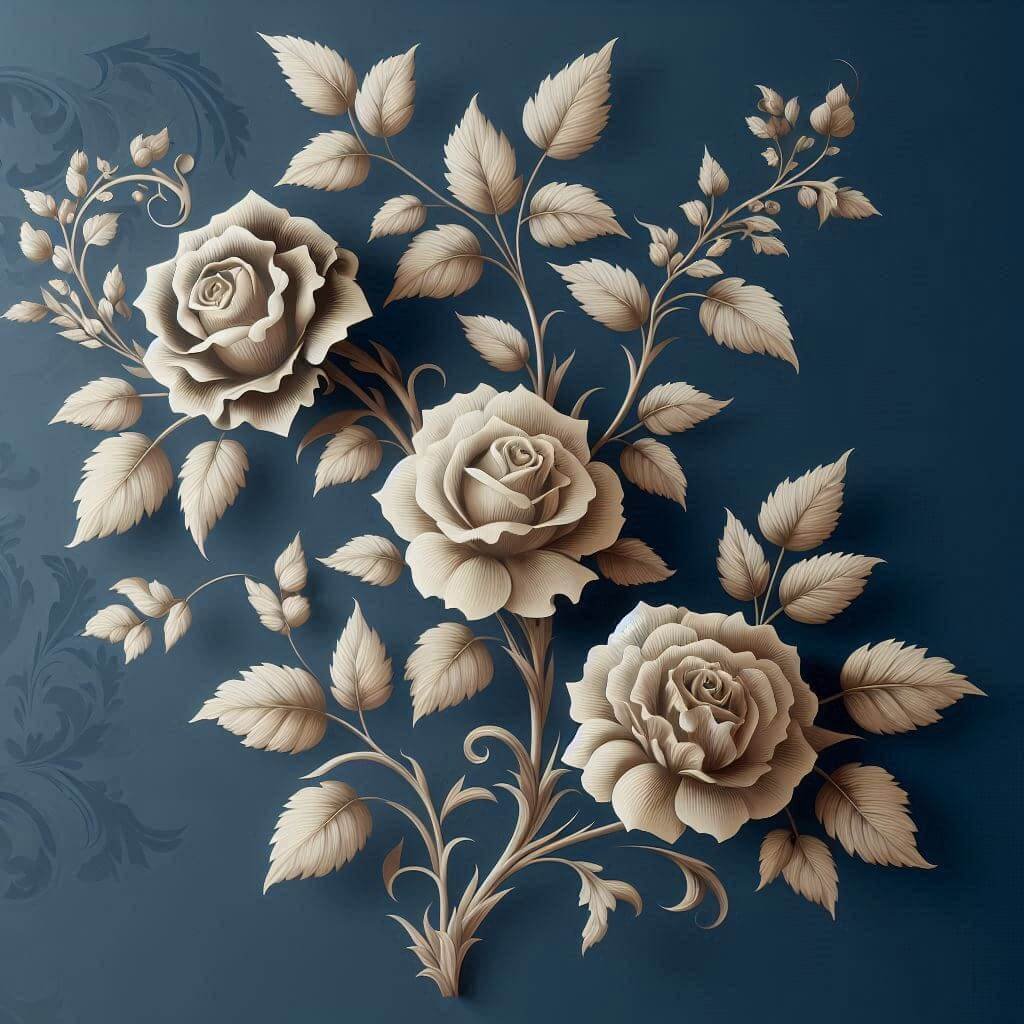 Flowers on a bleu bg