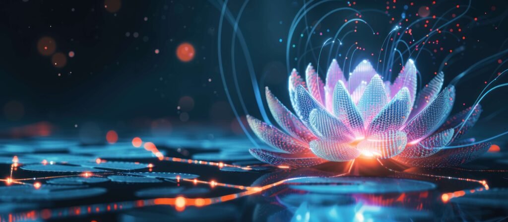 Futuristic lotus flower