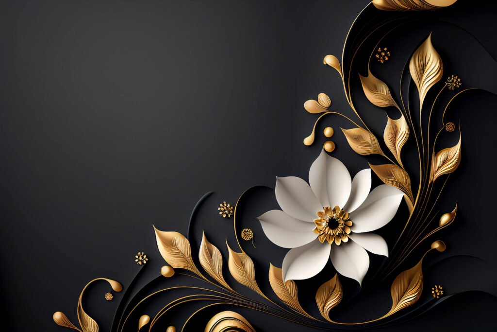 Gold & black flower