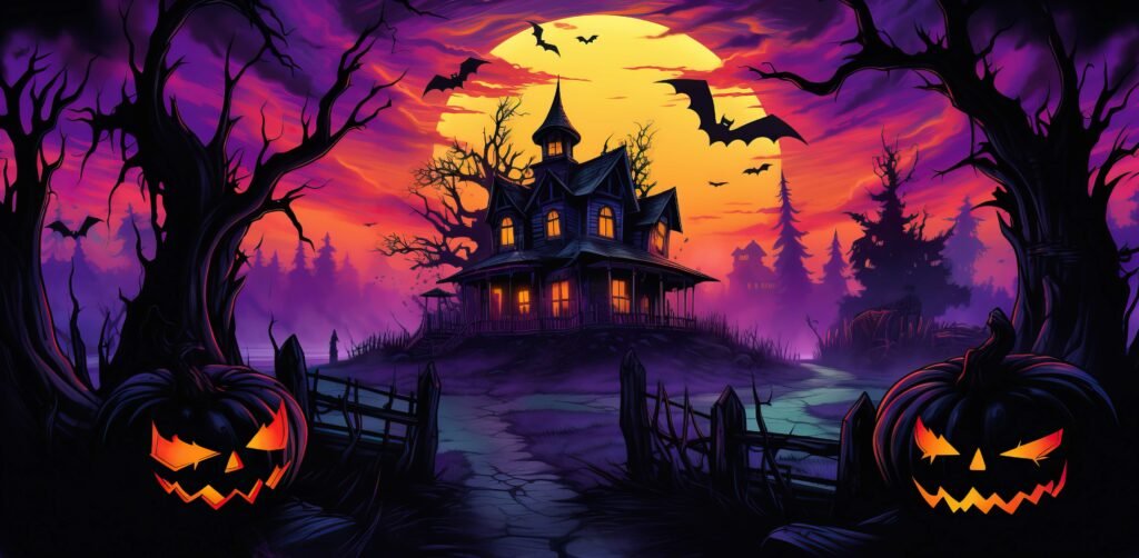 Halloween theme cartoon bg