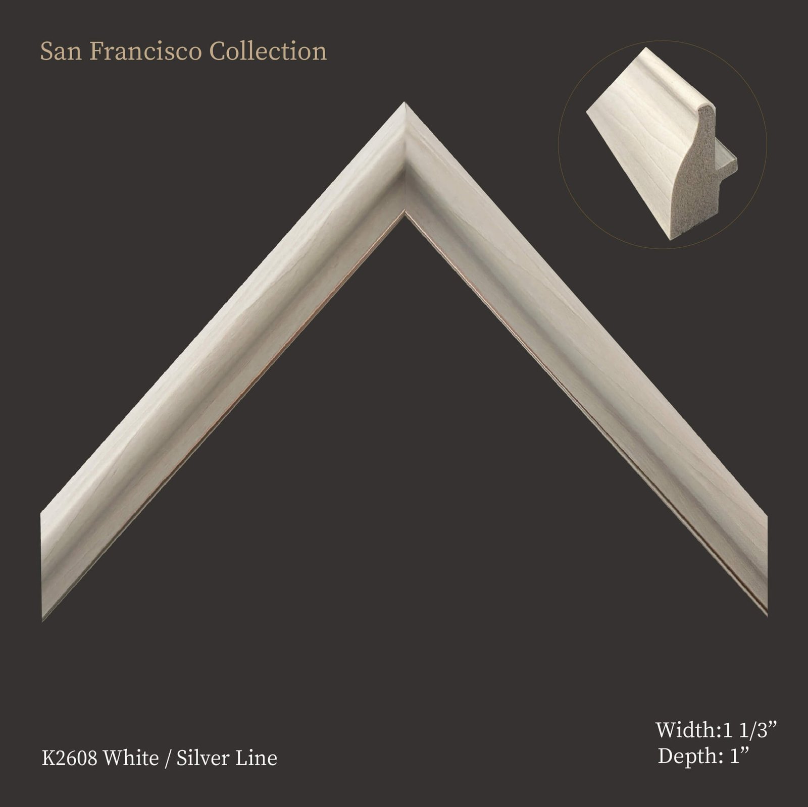 K2608 White silver line
