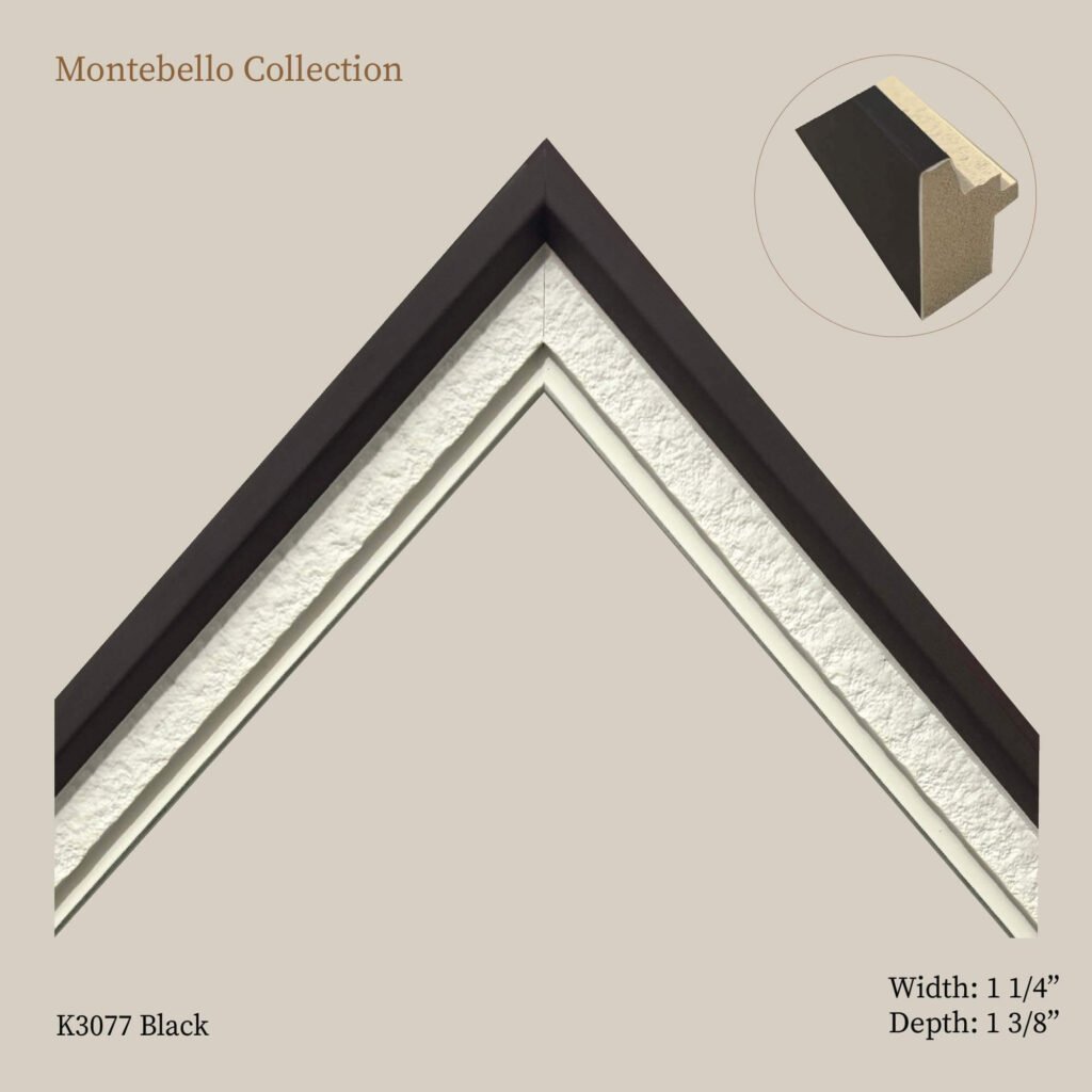 Montebello Black Collection: Moulding for Picture & Artwork Frames