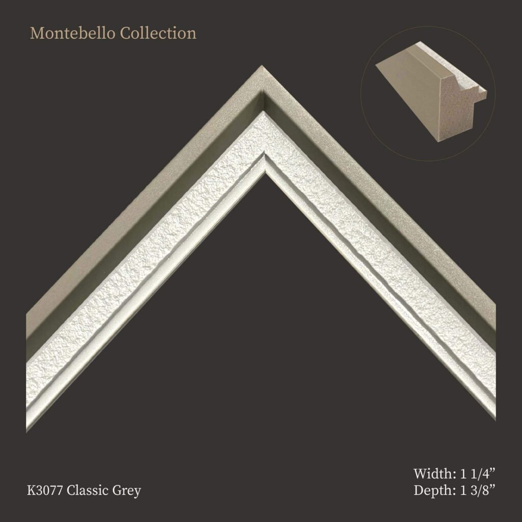 Montebello Classic Grey Collection: Moulding for Picture & Art Frames