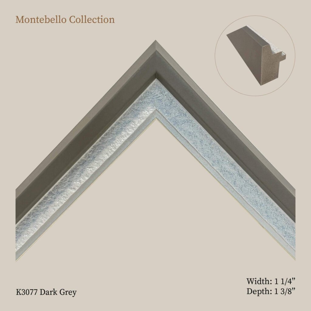 Montebello Dark Grey Collection: Moulding for Picture & Artwork Frames