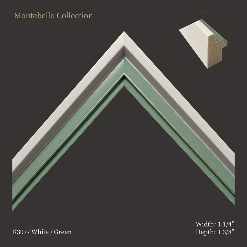 Montebello Green and White Collection: Moulding for Picture & Artwork Frames