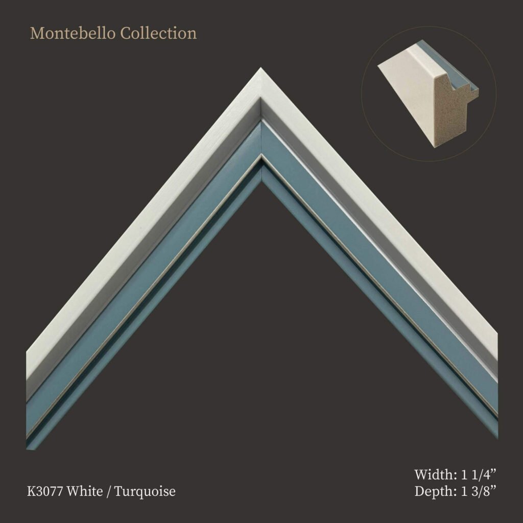 Montebello Turquoise and White Collection: Moulding for Picture and Artwork Frames