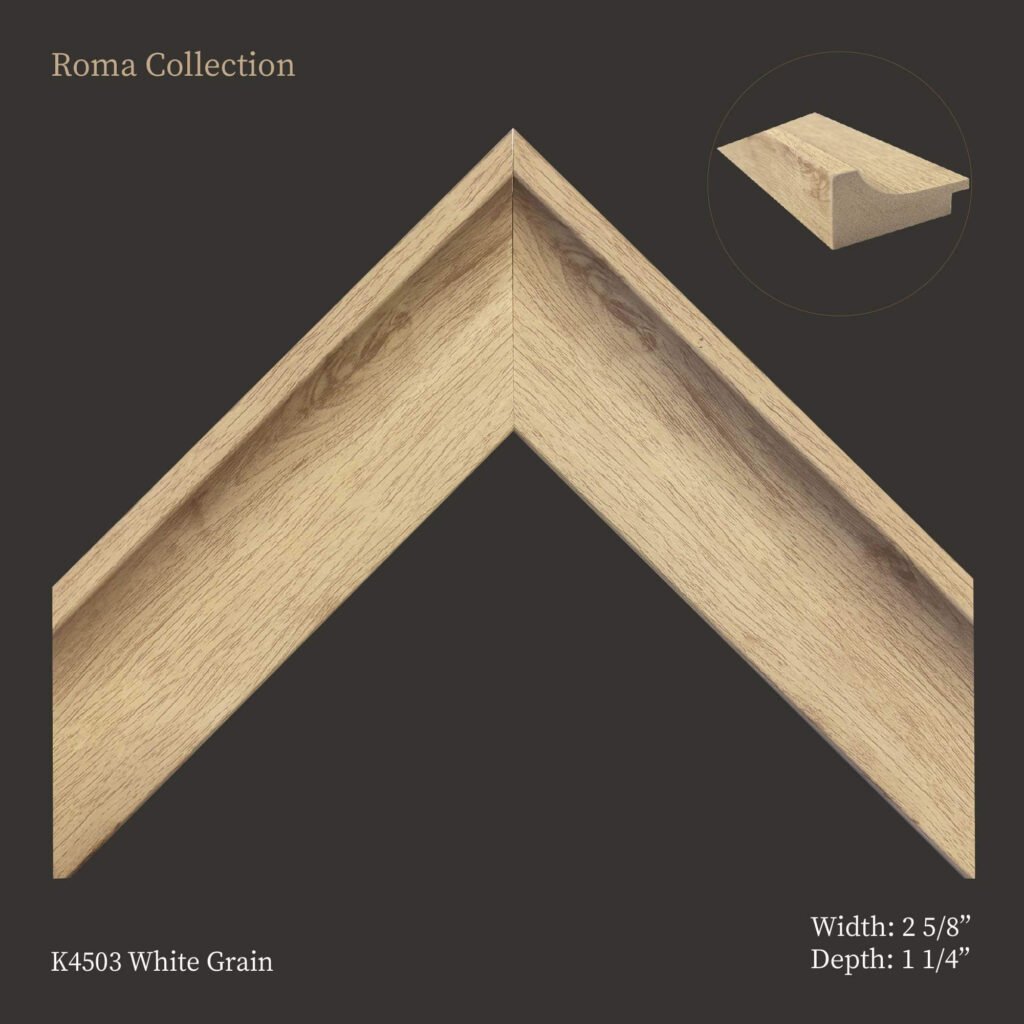 Roma White Grain Collection: Moulding for Picture & Artwork Frames