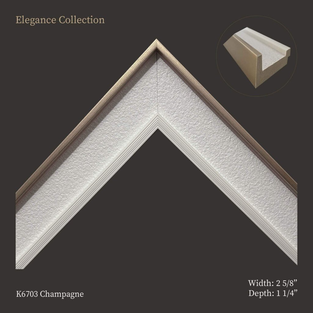 Elegance Champagne and White Collection: Moulding for Picture & Artwork Frames