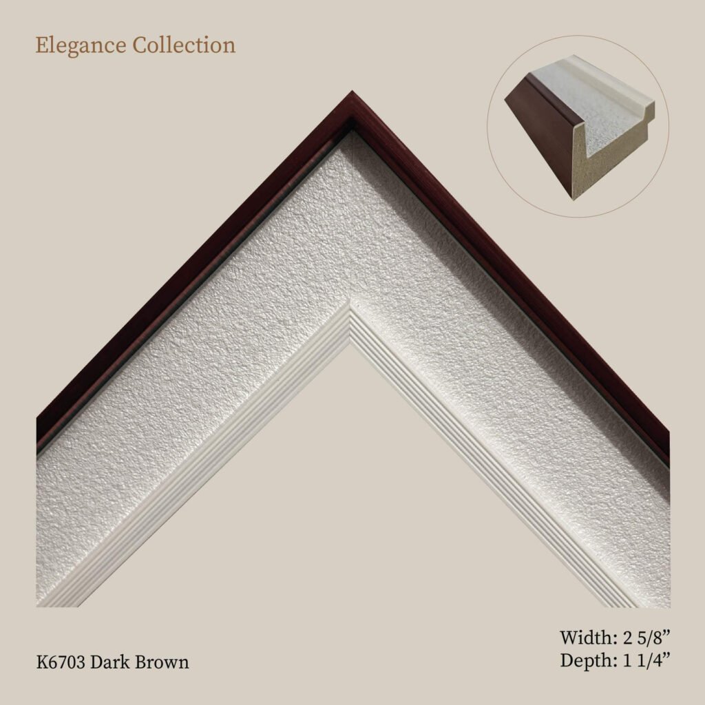 Elegance Brown And White Collection: Moulding for Picture & Artwork Frames