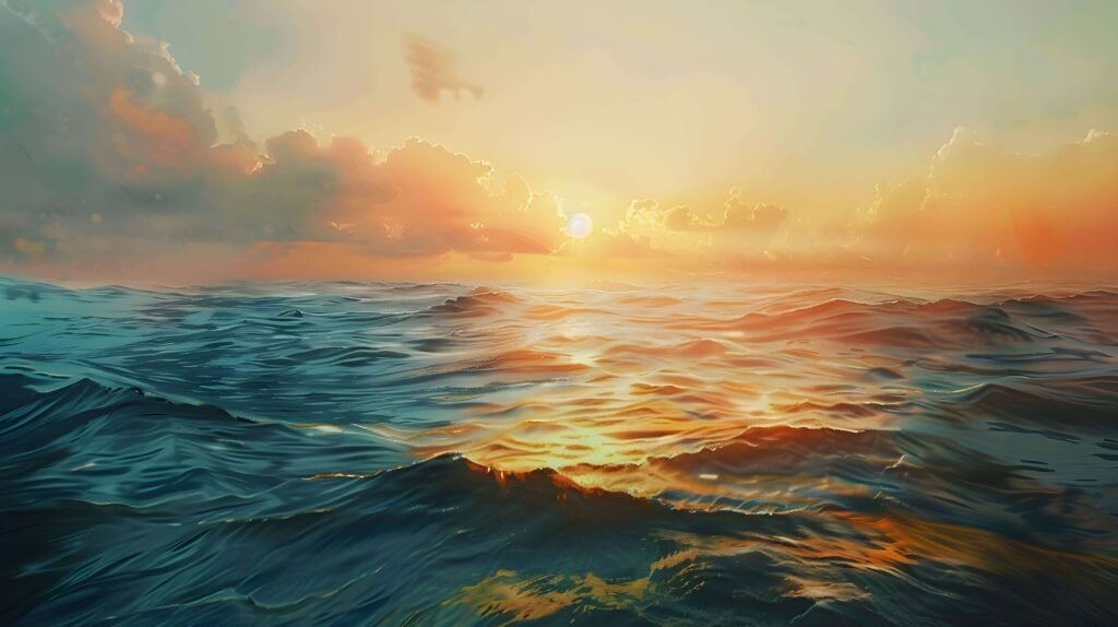 Ocean view sunset