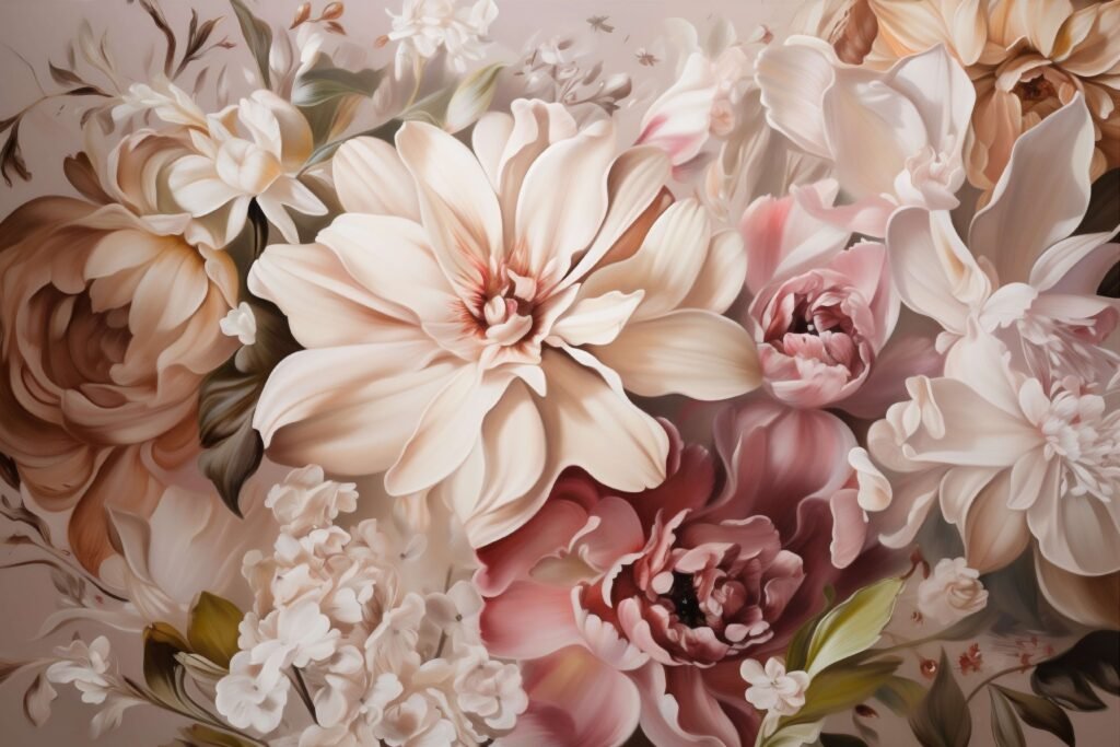 Pastel peony flower
