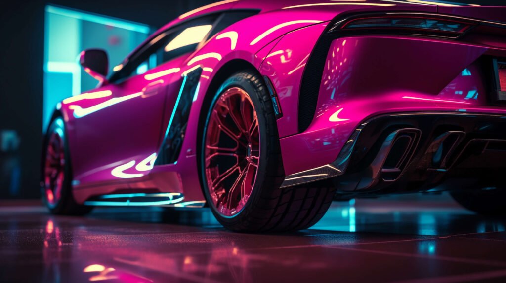 Pink sport car