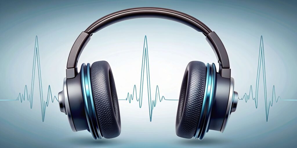 Stylish headphones for music lovers with a heartbeat design