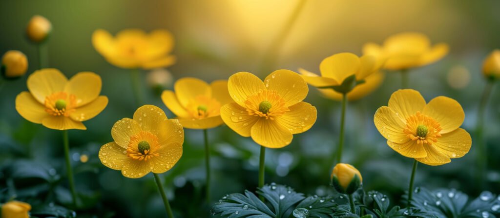 Yellow buttercup flower