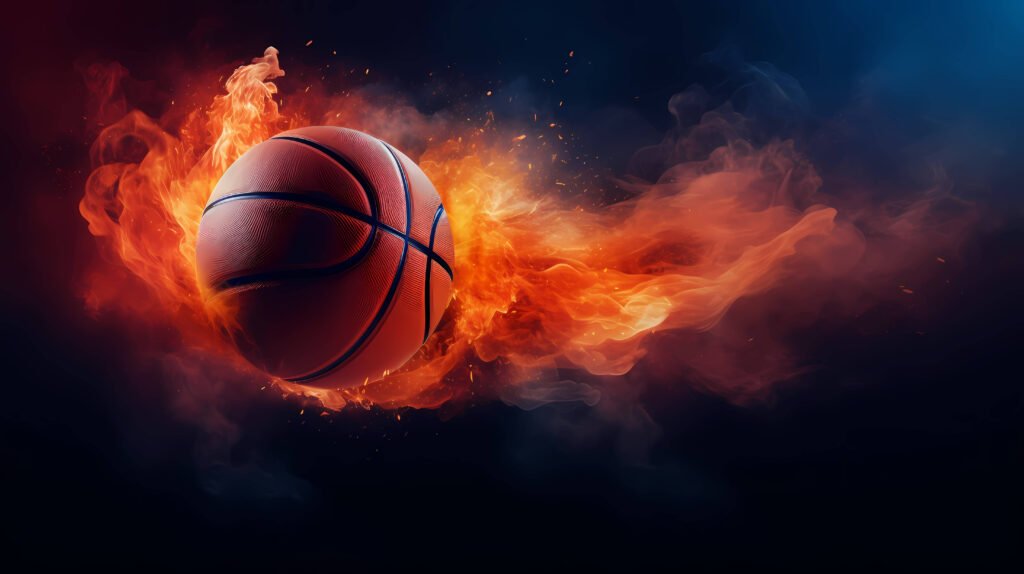 basketball on fire