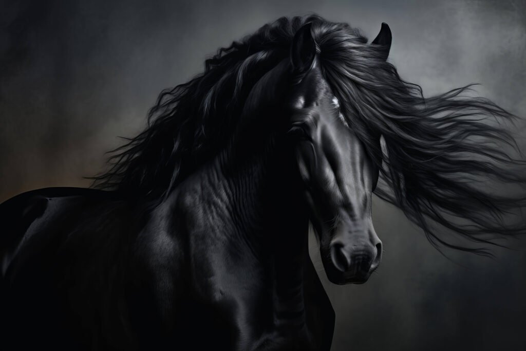 black horse portrait