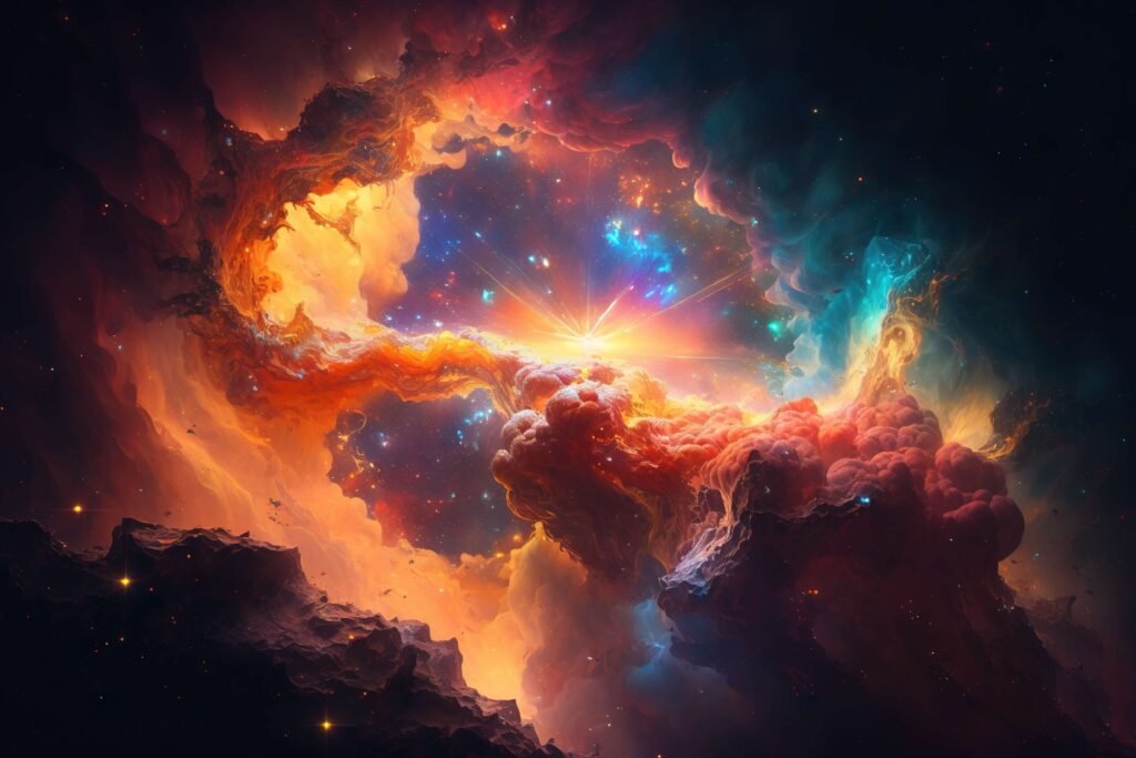 colorful space w light