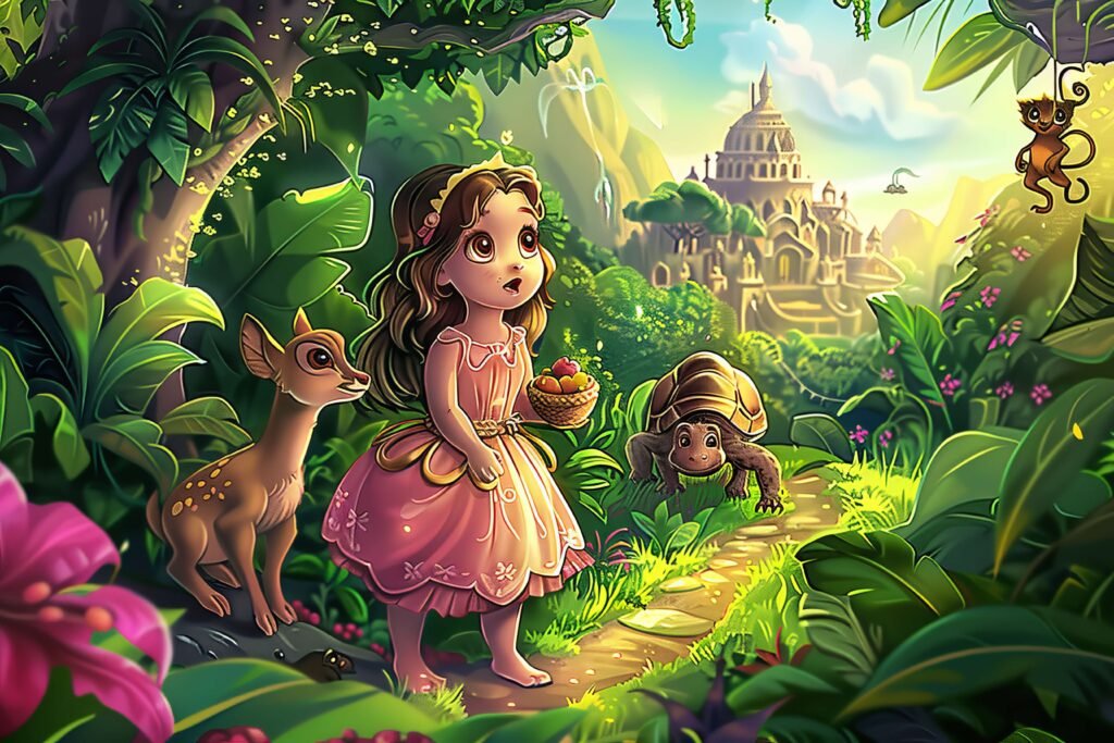 cute princess in jungle