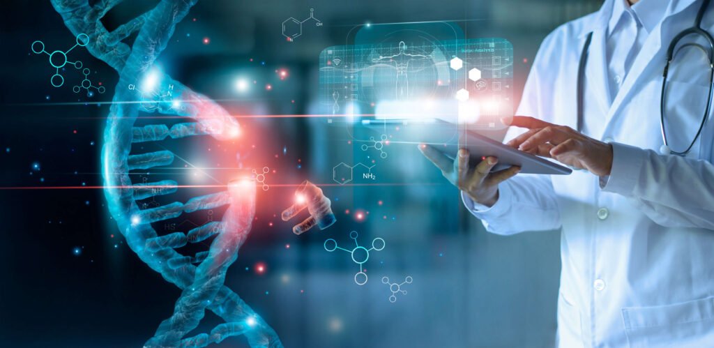 dna with a human hollogram