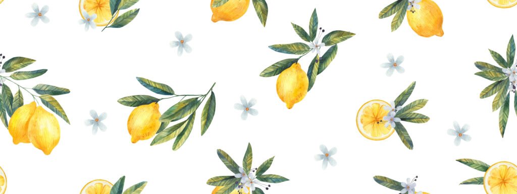 drawing lemons w flowers