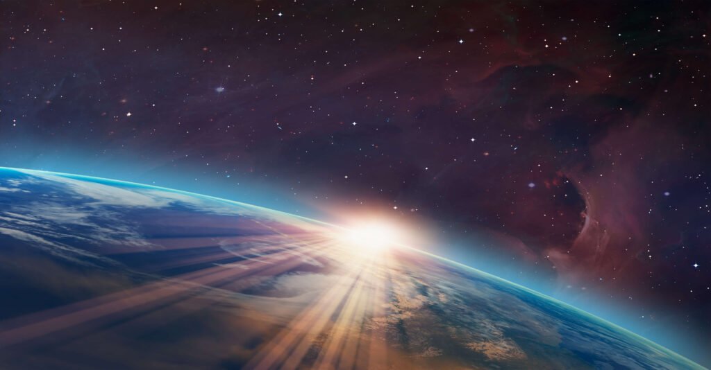 earth with sunlight