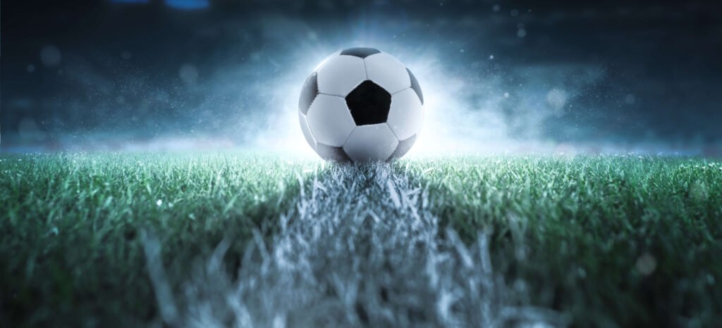 foot ball illuminated from behind