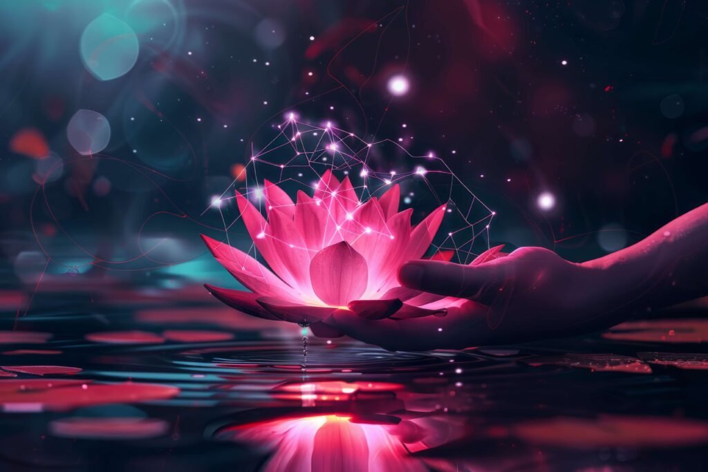 glowing pink lotus
