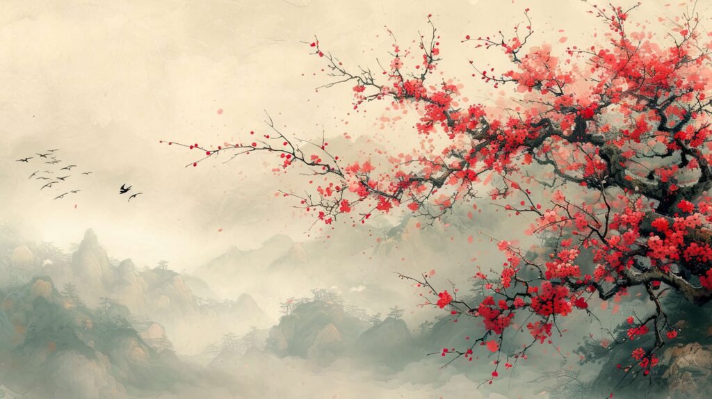 japanese style tree vintage