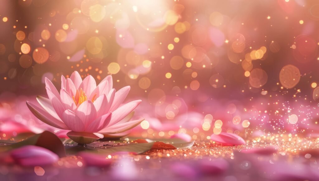 light pink lotus w sunlight