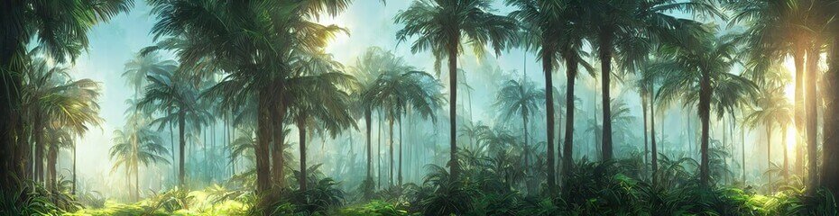 magical palm trees landscape