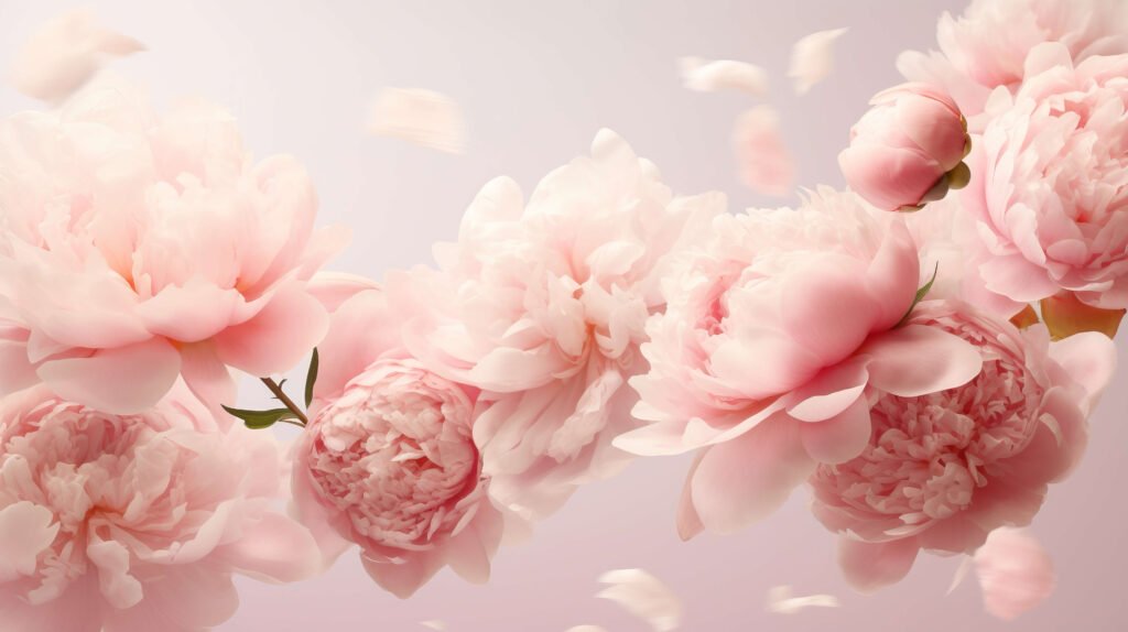 many pink peony flowers