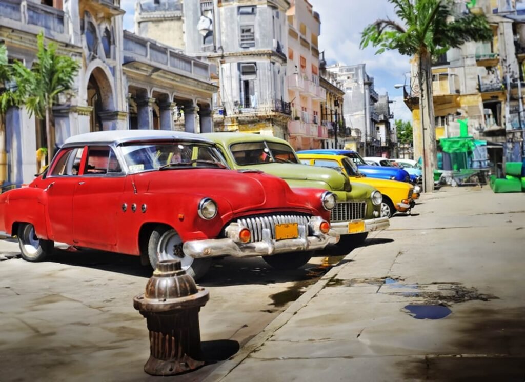old cars colourful
