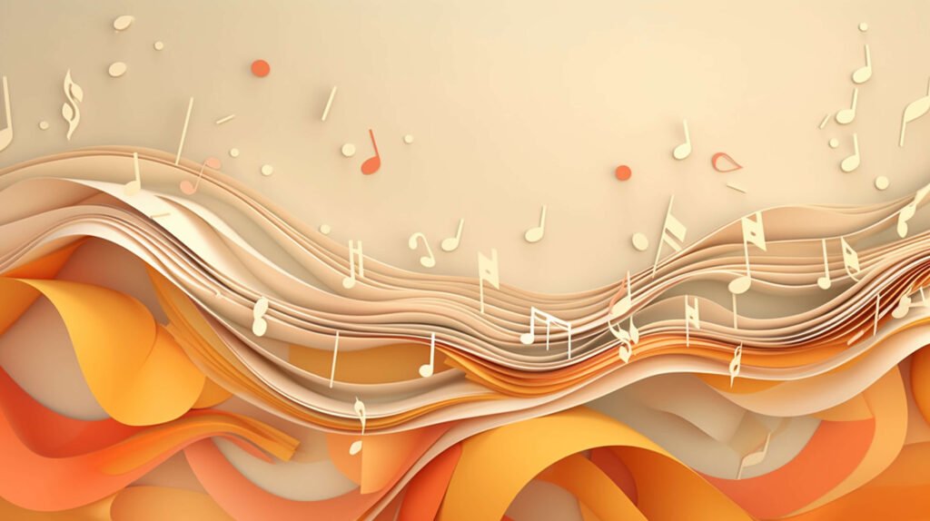 paper sculpture music sound illustration background