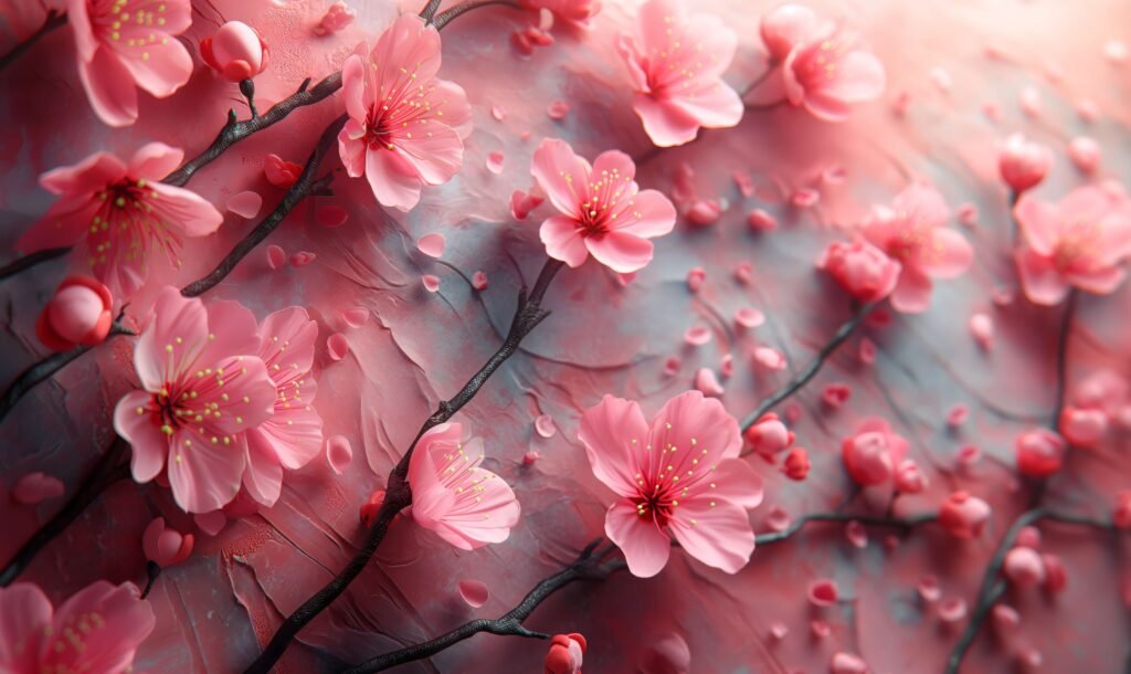 pink magnolia branches