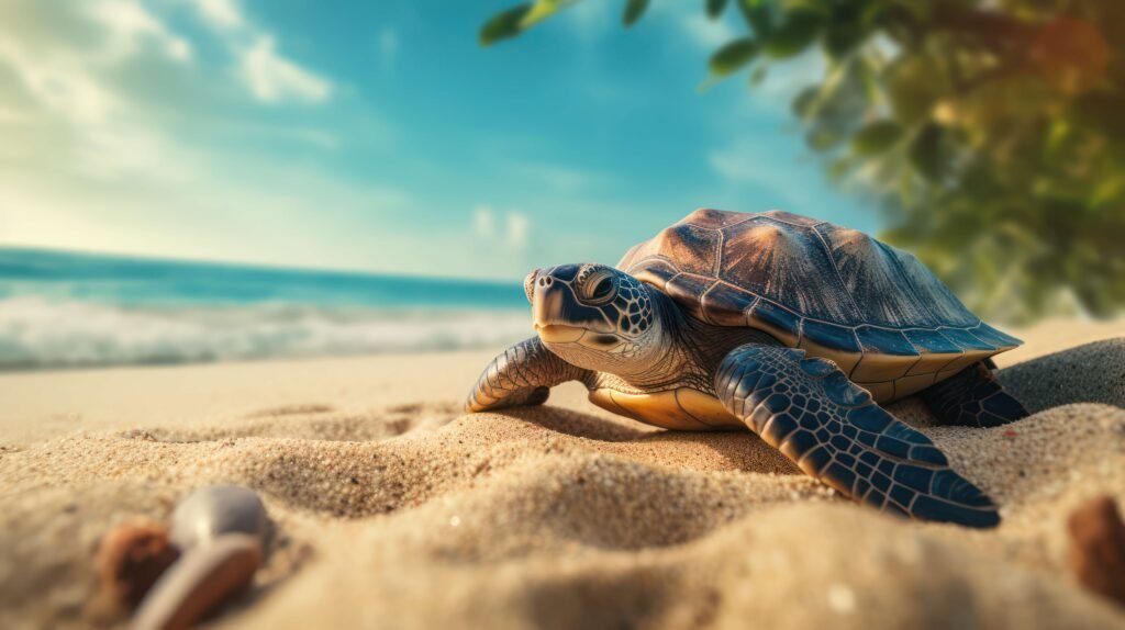 sea turtle on sand