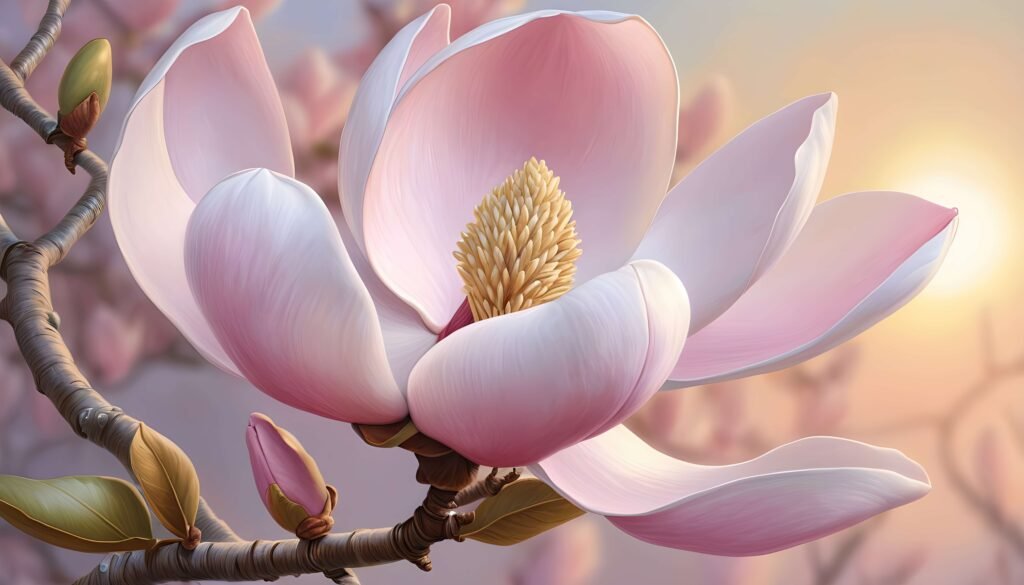 single white&pink magnolia
