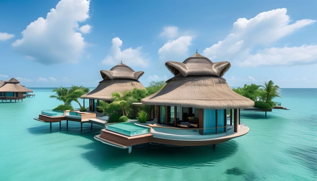 tropical resort on the sea