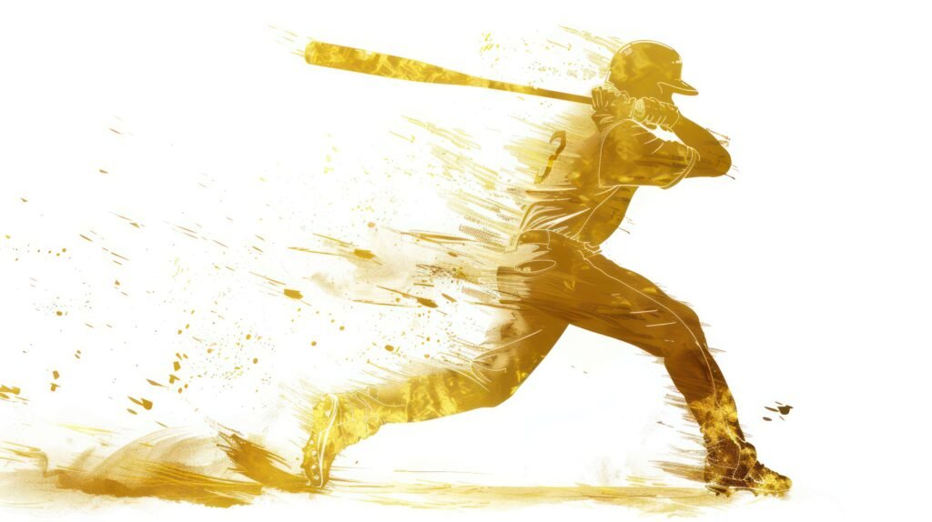 yellow silhouette of baseball player