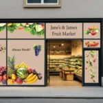 Habillage Complet de Vitrine - magasin de fruits et légumes