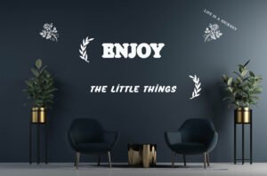 Custom vinyl lettering - Nice lettering on a living room wall