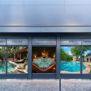 Window Graphics and Decals - Full graphic storefront Pool & Spa