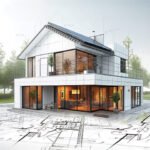 Plans architecturaux – 3D d’une maison moderne à deux étages