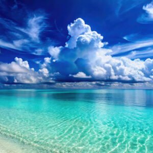 Blue beach with clear water