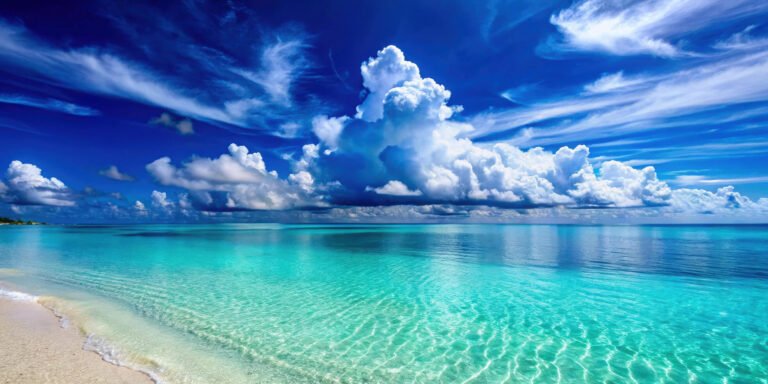 Blue beach with clear water
