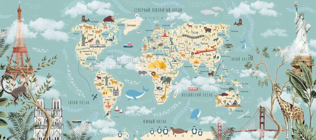 Children's world map