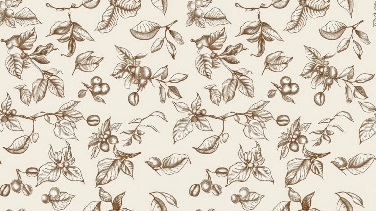 Coffee plant in sepia color