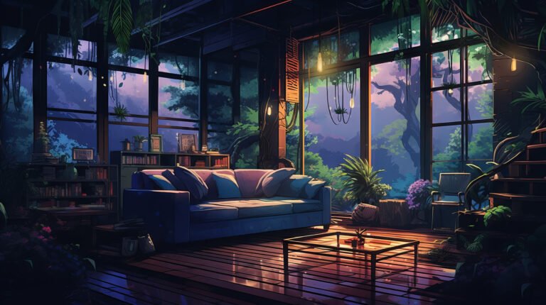 Manga style empty room